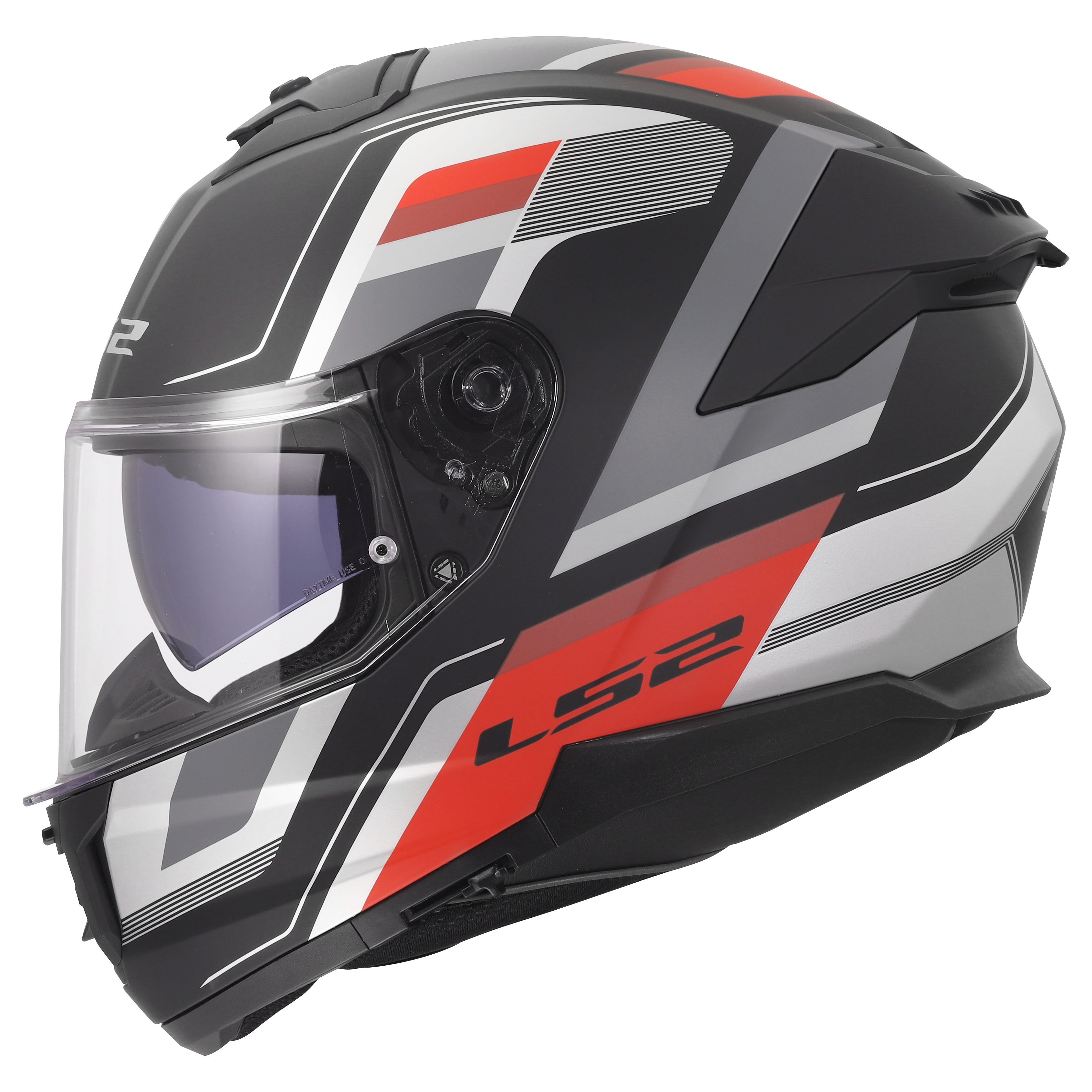LS2 FF808 STREAM II  VINTAGE MATT BLACK GREY RED (5)
